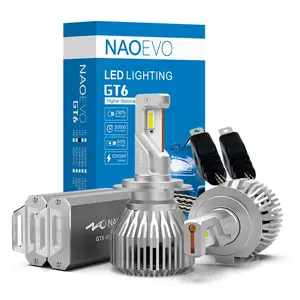 NAOEVO品牌45W 5000lm faro led GT6 h7 led 12V 24v通用汽车/卡车H11 9005 9006 H4 led前照灯灯泡