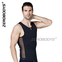 Débardeur en néoprène T030, vêtement amincissant, fermeture éclair, taille, entraîneur, Sport, hommes, Sweat, Sauna, gilet, Body Shapers, vente en gros