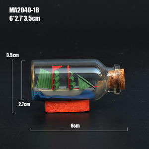 Ornamento in Vetro a Forma di Bottiglia con Decorazione Nautica di Barca a Vela, Espositore per Conchiglie, Regalo per Bambini - Product Image 3