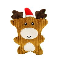 Échantillon gratuit Vente en gros Bas quantité minimale de commande Canne élan personnalisée Jouet en peluche pour animaux de compagnie Battement de coeur Jouet en peluche pour chien Nettoyage des dents pour Noël