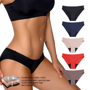 Culottes menstruelles taille basse anti-fuites, 85 % nylon, haute élasticité, sans coutures, invisibles, ne se retroussent pas - Product Image 1