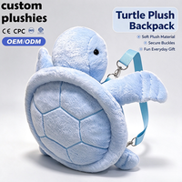 Sac à dos en peluche tortue personnalisé d'usine, sac rembourré tortue kawaii doux pour enfants, usage quotidien
