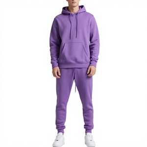 Chándal Morado con Capucha para Hombre, Color Sólido, Casual, Manga Larga, 100% Algodón, Ligero, Ropa de Invierno, Bolsillos, Transpirable, con Cordón Ajustable - Product Image 4