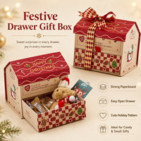 Boîte d'emballage cadeau de Noël en carton ondulé rigide personnalisée, tendance de la mode écologique, pour bonbons et cadeaux et artisanat