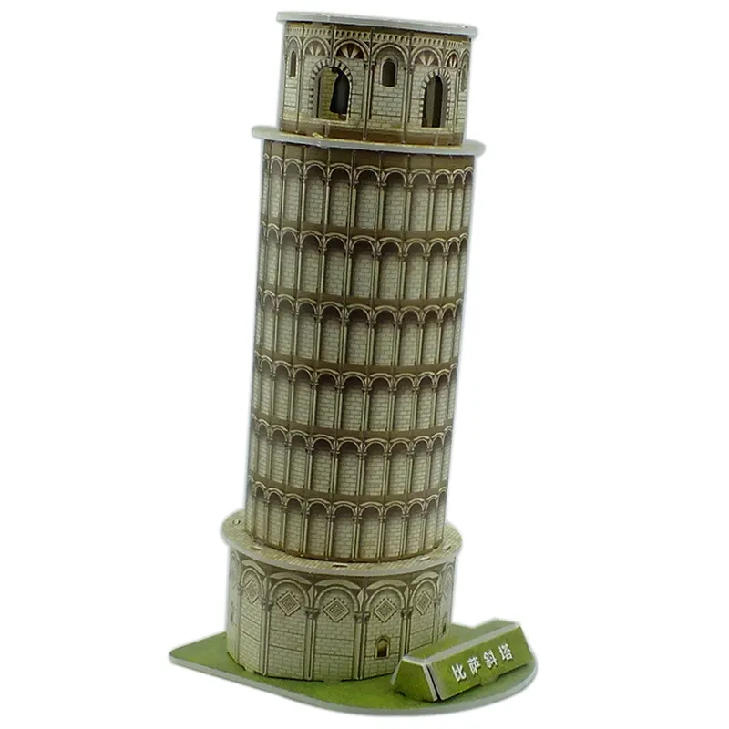 Schräger Turm von Pisa Spielzeugpuzzle 3D-Papierpuzzle Geschenk Rätsel-Spielzeug für Kinder
