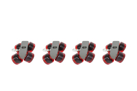 QFYS QF-7002 Roue de skateboard en aluminium 4*4/4*6/4*8, accessoires de chariot de caméra portables, flexibles et réutilisables pour rail de piste