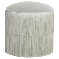 Pouf ottoman rond moderne italien personnalisé en tissu à pompons pour villa, salon, chambre à coucher, repose-pieds de canapé ou pour maquillage