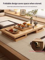 Table de thé pliable en bois de Paulownia pour baie vitrée, design minimaliste moderne, table de bureau d'étude traditionnelle chinoise