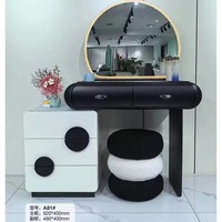 Table de maquillage multifonctionnelle de haute qualité avec armoire de rangement, bureau de toilette brillant, coiffeuse