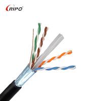 Câble Ethernet Ripo CAT6 UTP blindé à âme en cuivre massif 8 conducteurs 23AWG avec gaine en PVC 305m par bobine