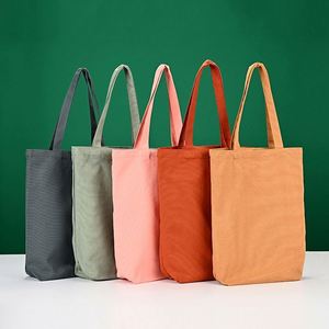 Custom Logo Cotton <b>Canvas</b> Tote & Makeup Bag Set-Portable Travel Bags with <b>Long</b> Handle for Daily Use - Product Image 3