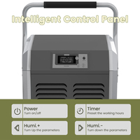 Déshumidificateur industriel 138L/jour 220V, déshumidificateur commercial pour sous-sol et entrepôt, affichage intelligent, contrôle automatique, dégivrage automatique