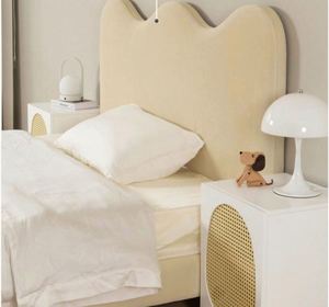 Cama Infantil Moderna de Madera Maciza |   Diseño de Princesa Nube Crema para Niños y Niñas |   Dormitorio de Estilo Minimalista - Product Image 4