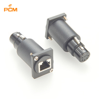 Adaptateur D-Housig RJ45 Femelle vers XLR 5 Broches Femelle à Montage sur Panneau pour Équipement de Contrôle Audio de Diffusion et d'Éclairage Scénique