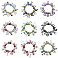 Pulseras con Colgante de Béisbol Personalizables al por Mayor, Pulseras Elásticas con Cuentas de 32 Equipos de Fútbol Americano, Modernas y Deportivas para el Día del Partido o Uso Diario