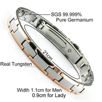 Bracelet en tungstène pour Couple, soins de santé, 99.999g, énergie magnétique, Germanium, Tourmaline, fer-Ion