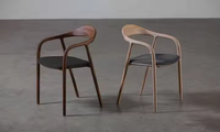 Chaise de bar à café en bois massif naturel JP, chaise de salle à manger en bois massif, chaise de salle à manger