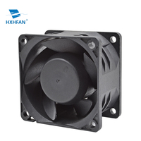 Ventilateur axial électrique DC 6038 à roulement à billes, pales en plastique, 12V/24V, personnalisable OEM/ODM, haute vitesse de rotation pour le refroidissement