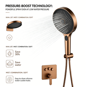Contemporary Hotel Bathroom Concealed Rain Shower Faucet Set Polished Waterfall Shower System <strong>Massage</strong> Spray Pattern - Product Image 6