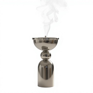 Luxury Stainless Steel Bakhoor Burner with Pedestal Base and Decorative Bowl for Incense Burning <b>Home</b> Decor and Tabletop - Product Image 1