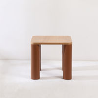 Mobilier moderne de salon nouveau design Japandi Nordic Dia 55 80cm carré en bois chêne Table basse Vaneer pour la maison