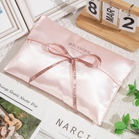 Pochette en satin personnalisée avec logo imprimé, sac cadeau cosmétique avec ruban, sac à main de luxe, pochette anti-poussière en soie satinée pour vêtements