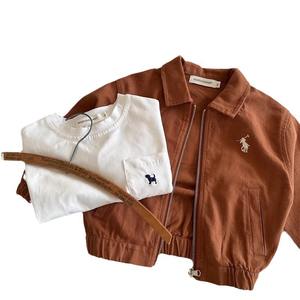 Versione autunnale coreana cappotto Casual per bambini elegante giacca con cerniera ricamata per ragazzi - Product Image 5