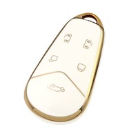 Vente en gros de coques de clés en TPU brillant de haute qualité WZ pour VOYAh Dreamer Pure Electric (2022-) avec bord plaqué or