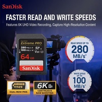 Untuk Kartu Memori SD 64GB 128GB 256GB V60 U3 C10 Kecepatan Tinggi 6K Video Perekaman Berkelanjutan untuk Profesional