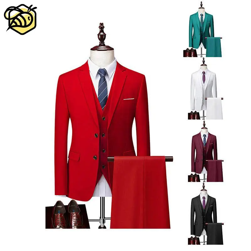 3 Piece Wedding Groom Coat Ternos Social Formal De Matrimonio Fit Slim Para Homens 2022 Custom Mens Blazer Suit