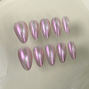 <span class=keywords><strong>Uñas</strong></span> de Gel Sólido con Purpurina <span class=keywords><strong>Rosa</strong></span>, Estilo Clásico y Asequible, Estilo Old Money, Nuevo, Almendradas, Francesas, <span class=keywords><strong>Uñas</strong></span> Artificiales - Product Image 3