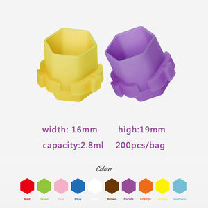 200 pièces/paquet sans bavures créatives assemblables vente directe d'usine tasse d'encre de <span class=keywords><strong>tatouage</strong></span> de couleur mélangée - Product Image 2