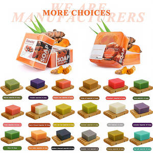 Savon au <span class=keywords><strong>Curcuma</strong></span>/Lait de Chèvre/Gingembre/Riz/Protéines de Soie/Sel Marin à l'Huile Essentielle, Gommage Nettoyant Corporel Éclaircissant et Adoucissant pour Cuticules et Peau - Product Image 5