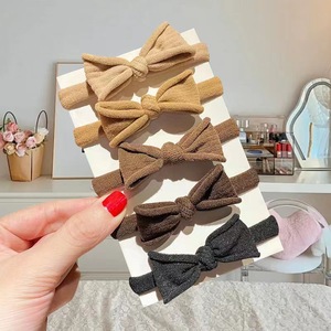 Coleteros de tela estilo coreano con lazo, diademas casuales, juego de coleteros sin costuras - Product Image 1