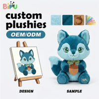 Peluche personnalisée renard bleu sur mesure, jouet animal de la forêt en forme de gland, fabrication OEM/ODM pour promotion de marque, vente en gros