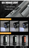 Flacher LED-Strahler im Fabrikdesign mit 3 COB-Seitenleuchten, Doppelschaltersteuerung, Typ-C Powerbank, 100M Strahlweite, Kfz-Inspektionslampe, IP44