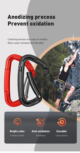 Factory <strong>Price</strong> 23kn Aluminium Alloy Outdoor Lightweight Bent Door Gate Climbing Carabiner Clips Belay Device - Product Image 3