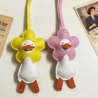 Porte-clés mignon et adorable en forme de canard soleil, imprimé UV, durable, avec mousqueton pour sacs/voitures
