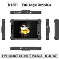 Tablette industrielle robuste professionnelle de 8 pouces Android 9 IP65 avec lecteur de code 4G LTE NFC pour chantier de construction en extérieur