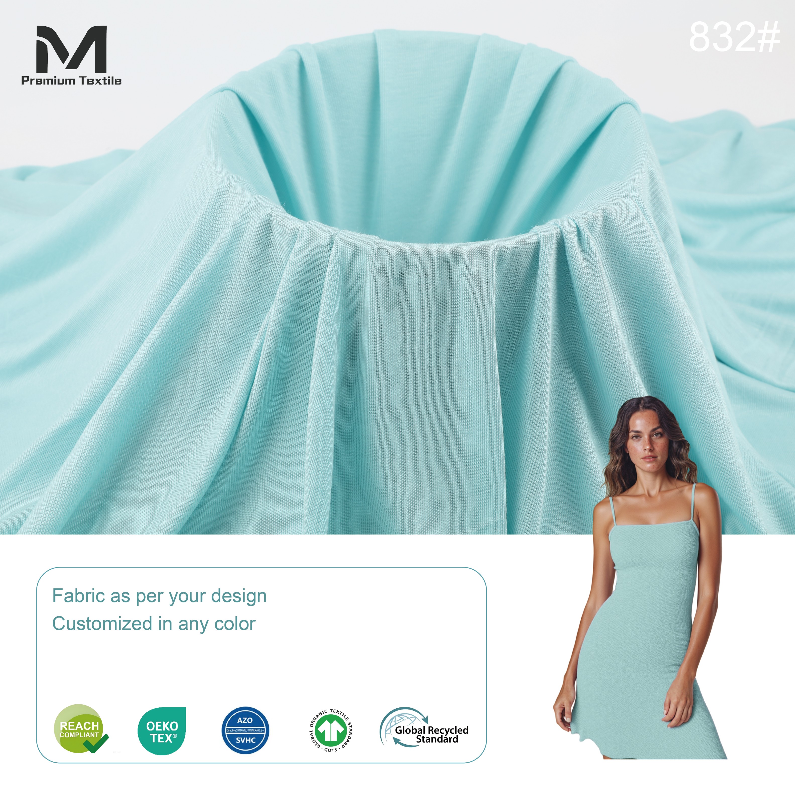 In Stock Flexible Luxurious Cotton Knit Fabric For Sustainable Soft Sleepwear And Breathable Stretch Durable 832#