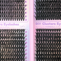 Bulu Mata Palsu Mewah Buatan Tangan Grosir, Model Spike DIY Cluster Lashes Individual Mix CD Natural,  Lash Clusters Tray Kit