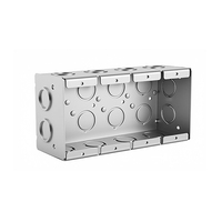 Boîte de jonction industrielle professionnelle robuste EB693 Hangshuo en acier galvanisé à 4 compartiments pour mur en maçonnerie et bloc de béton