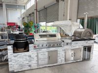 Cuisine d'extérieur BBQ de 11,5 pieds (138 pouces) avec barbecue au propane de 43 pouces, four à pizza de 15355 BTU et barbecue Kamado Somker Egg de 18 pouces pour les réunions
