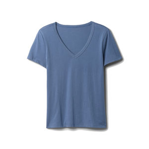 Camiseta Casual con Cuello en V para Mujer, 100% Algodón, Secado Rápido, Transpirable, Manga Corta, para Actividades al Aire Libre y Viajes - Product Image 1