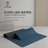 Tapete de Yoga Yugaland Ashtanga Pro de PU Lijado, Antidesgarros, con Base de Goma para Gimnasio