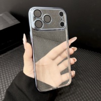 Coque de téléphone transparente de luxe électroplaquée à paillettes pour iPhone 18 Pro Max 17 Pro, coque arrière rigide en PC avec strass, vente en gros