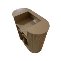Mobilier de salon de beauté moderne avec dépoussiéreur, ensemble table et chaise de manucure en bois rose, table à ongles individuelle de luxe pour centre commercial