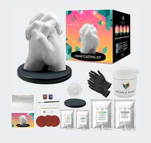 Kit de moulage à la main en plâtre pour activités de vacances, adultes, cadeau unique pour bébé, vente en gros