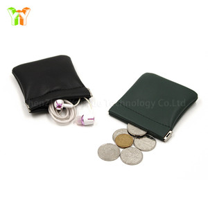 Leather Squeeze <strong>Coin</strong> Purse Pouch Change Holder <strong>Coin</strong> Purse Solid Black Red <strong>Money</strong> <strong>Bag</strong> - Product Image 4