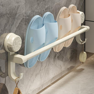 Toallero Minimalista para Baño, Montaje por Succión, 30cm 50cm 70cm, Blanco Gris, Estante Organizador Metálico, Soporte de Pared para Almacenamiento en el Inodoro - Product Image 1